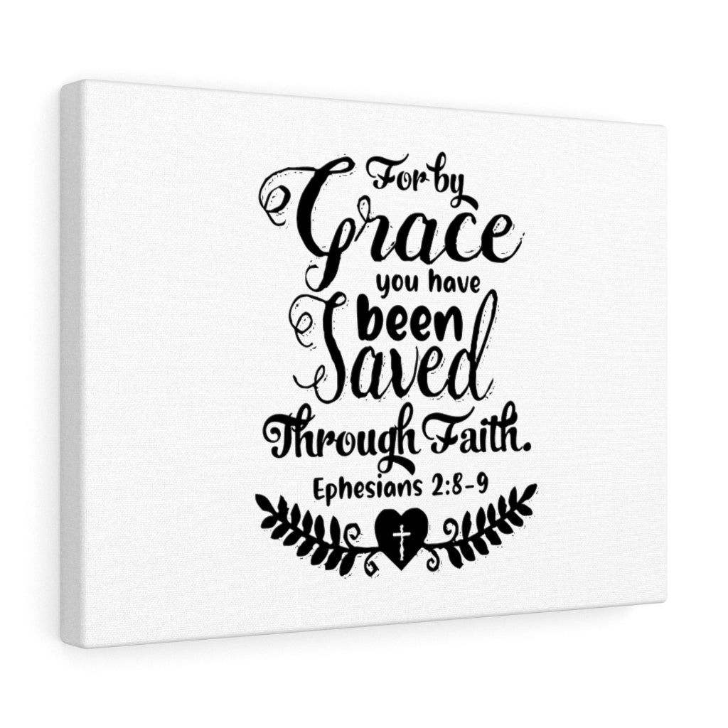 Scripture Walls For By Grace You Have Been Saved Ephesians 2:8-9 Bible Verse Canvas Christian Wall Art Ready to Hang Unframed-Express Your Love Gifts
