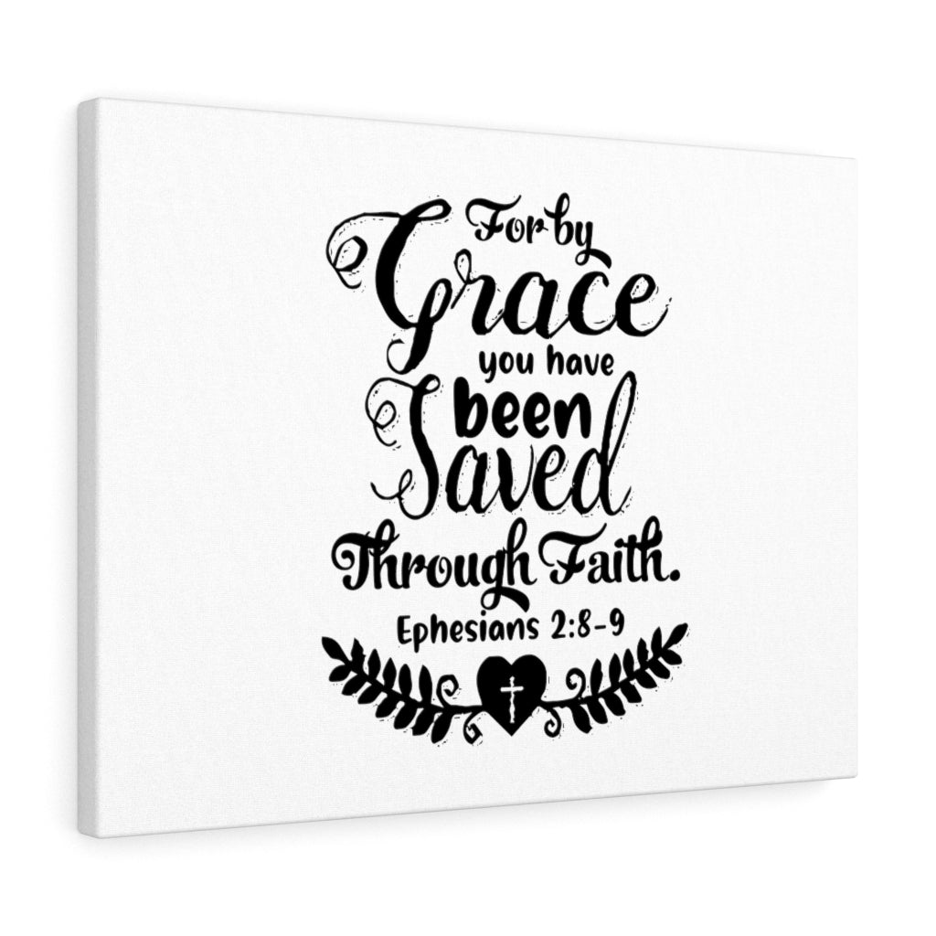 Scripture Walls For By Grace You Have Been Saved Ephesians 2:8-9 Bible Verse Canvas Christian Wall Art Ready to Hang Unframed-Express Your Love Gifts