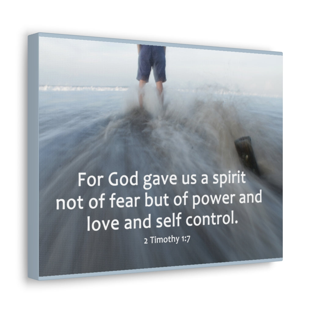 Scripture Walls For God Gave Us A Spirit 2 Timothy 1:7 Bible Verse Canvas Christian Wall Art Ready to Hang Unframed-Express Your Love Gifts