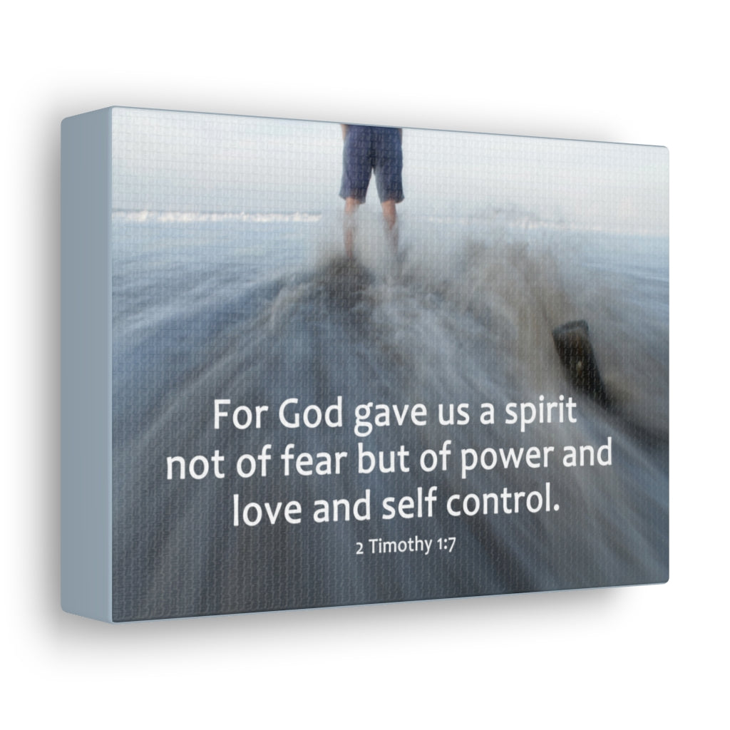 Scripture Walls For God Gave Us A Spirit 2 Timothy 1:7 Bible Verse Canvas Christian Wall Art Ready to Hang Unframed-Express Your Love Gifts