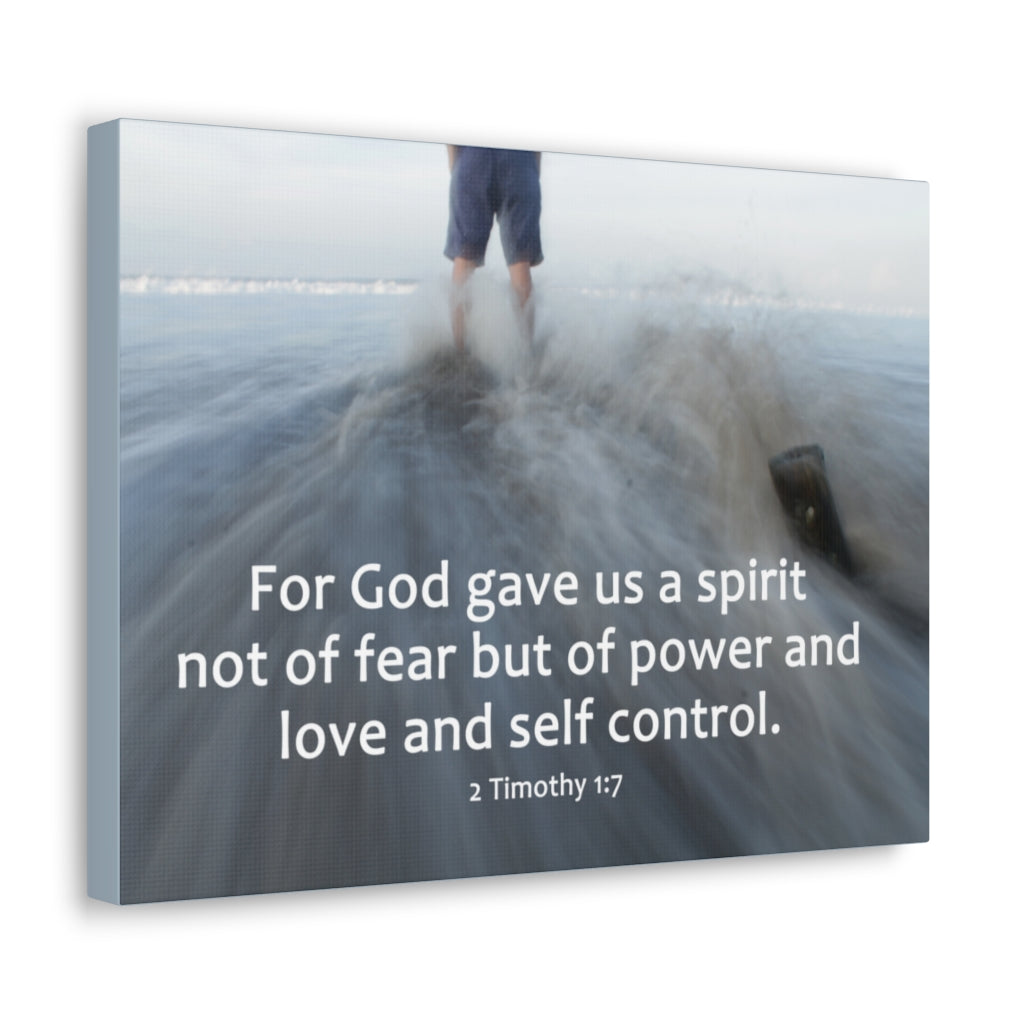 Scripture Walls For God Gave Us A Spirit 2 Timothy 1:7 Bible Verse Canvas Christian Wall Art Ready to Hang Unframed-Express Your Love Gifts