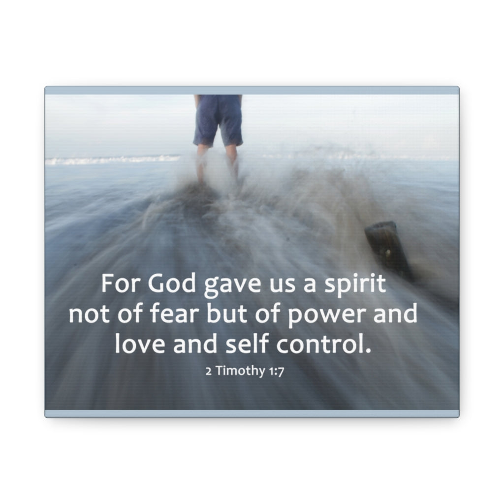Scripture Walls For God Gave Us A Spirit 2 Timothy 1:7 Bible Verse Canvas Christian Wall Art Ready to Hang Unframed-Express Your Love Gifts