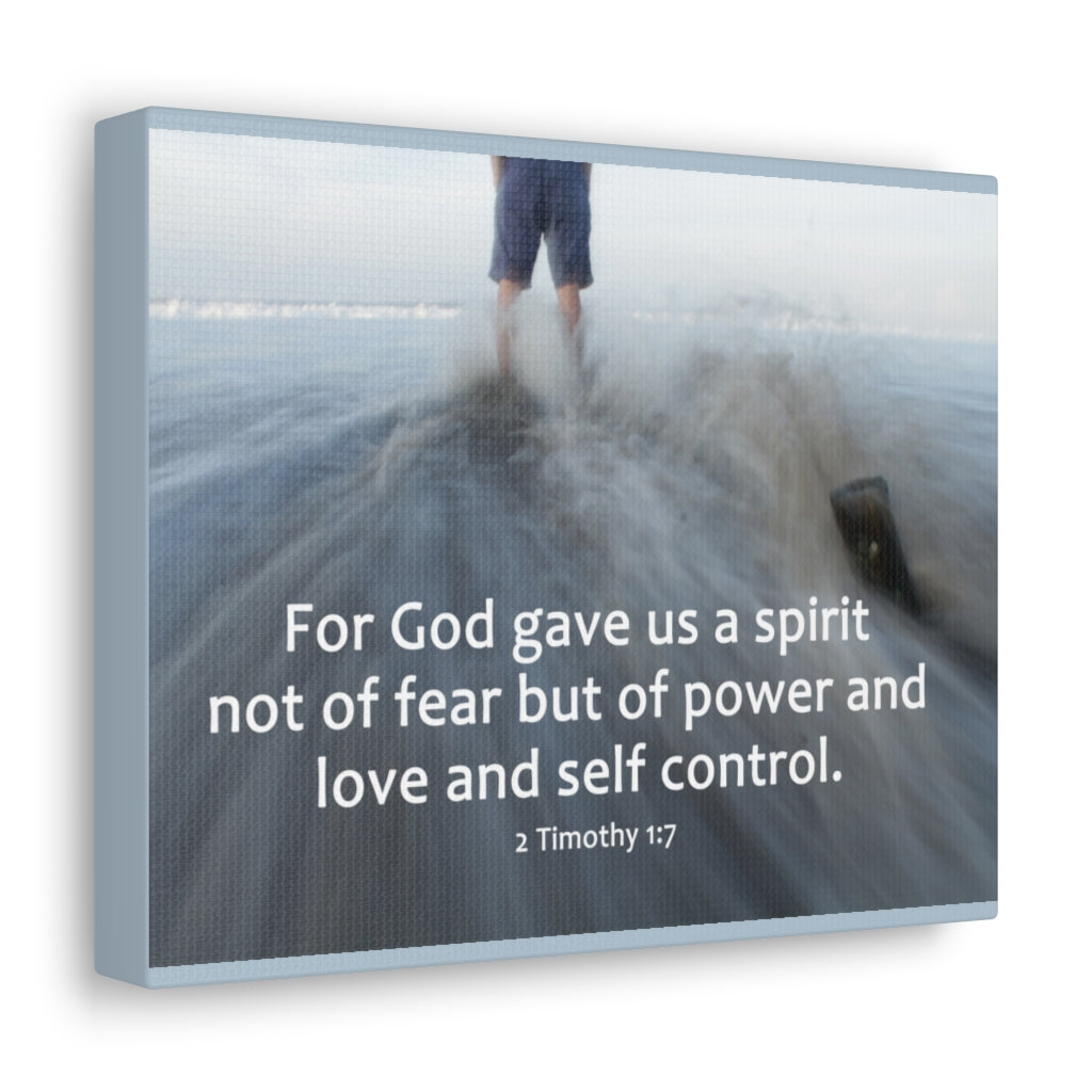 Scripture Walls For God Gave Us A Spirit 2 Timothy 1:7 Bible Verse Canvas Christian Wall Art Ready to Hang Unframed-Express Your Love Gifts