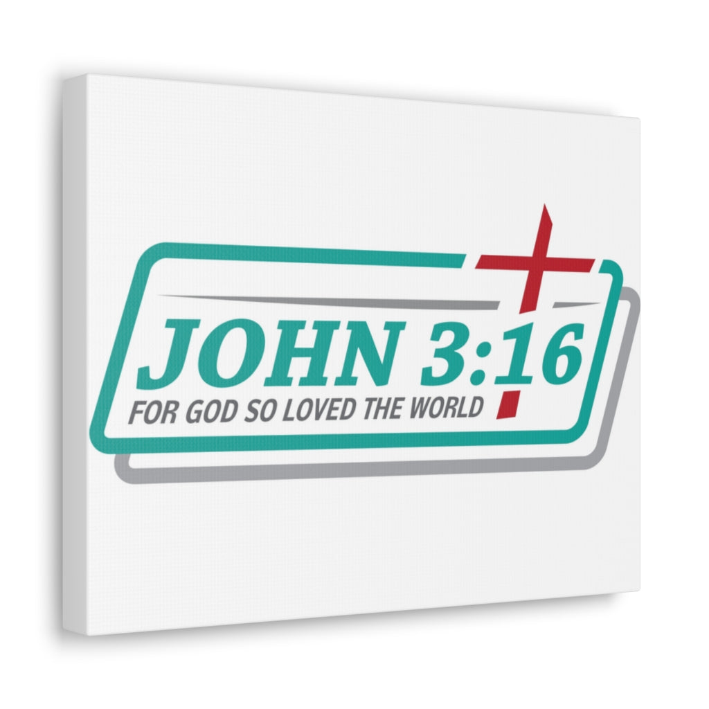 Scripture Walls For God So Loved The World Cross John 3:16 Bible Verse Canvas Christian Wall Art Ready To Hang Unframed-Express Your Love Gifts