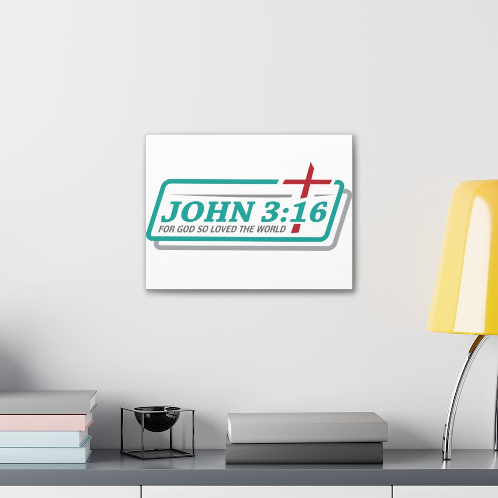 Scripture Walls For God So Loved The World Cross John 3:16 Bible Verse Canvas Christian Wall Art Ready To Hang Unframed-Express Your Love Gifts