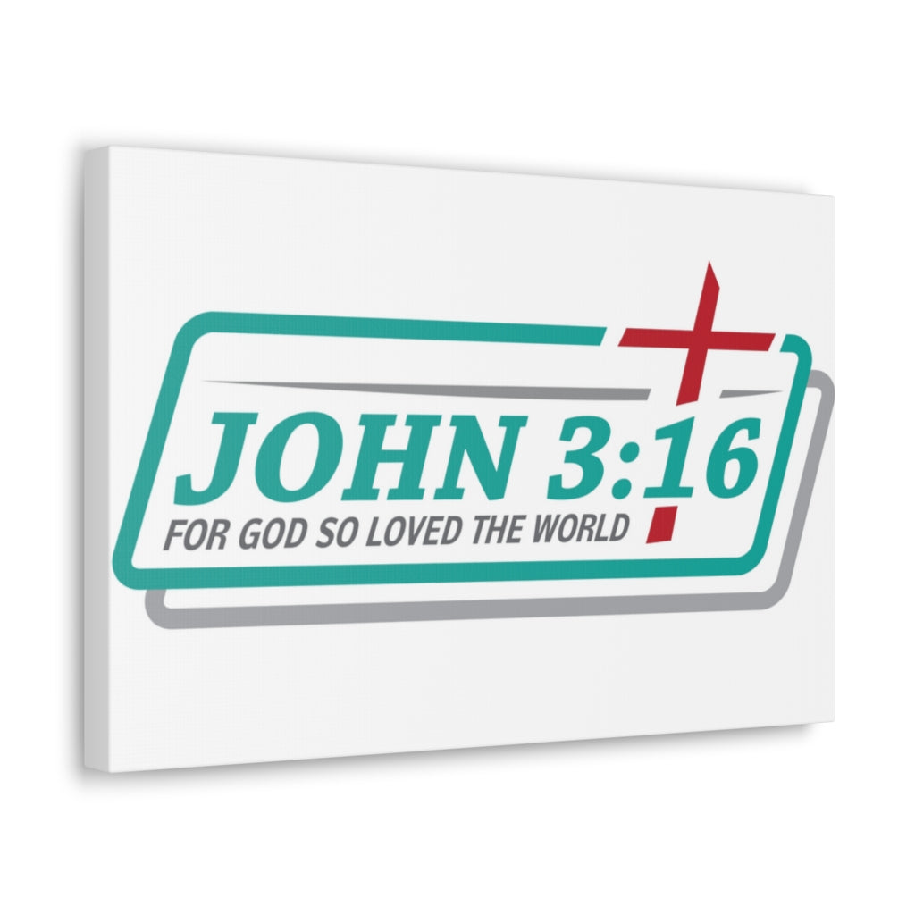 Scripture Walls For God So Loved The World Cross John 3:16 Bible Verse Canvas Christian Wall Art Ready To Hang Unframed-Express Your Love Gifts