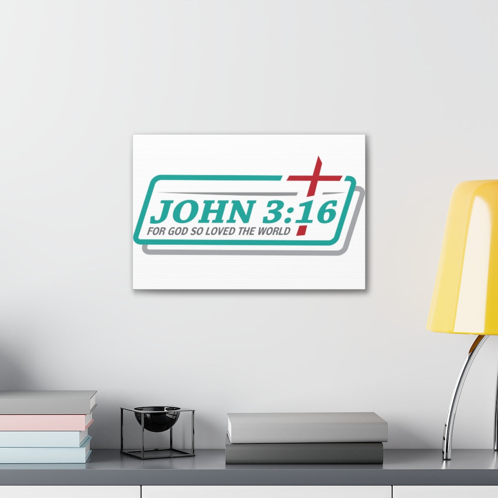 Scripture Walls For God So Loved The World Cross John 3:16 Bible Verse Canvas Christian Wall Art Ready To Hang Unframed-Express Your Love Gifts