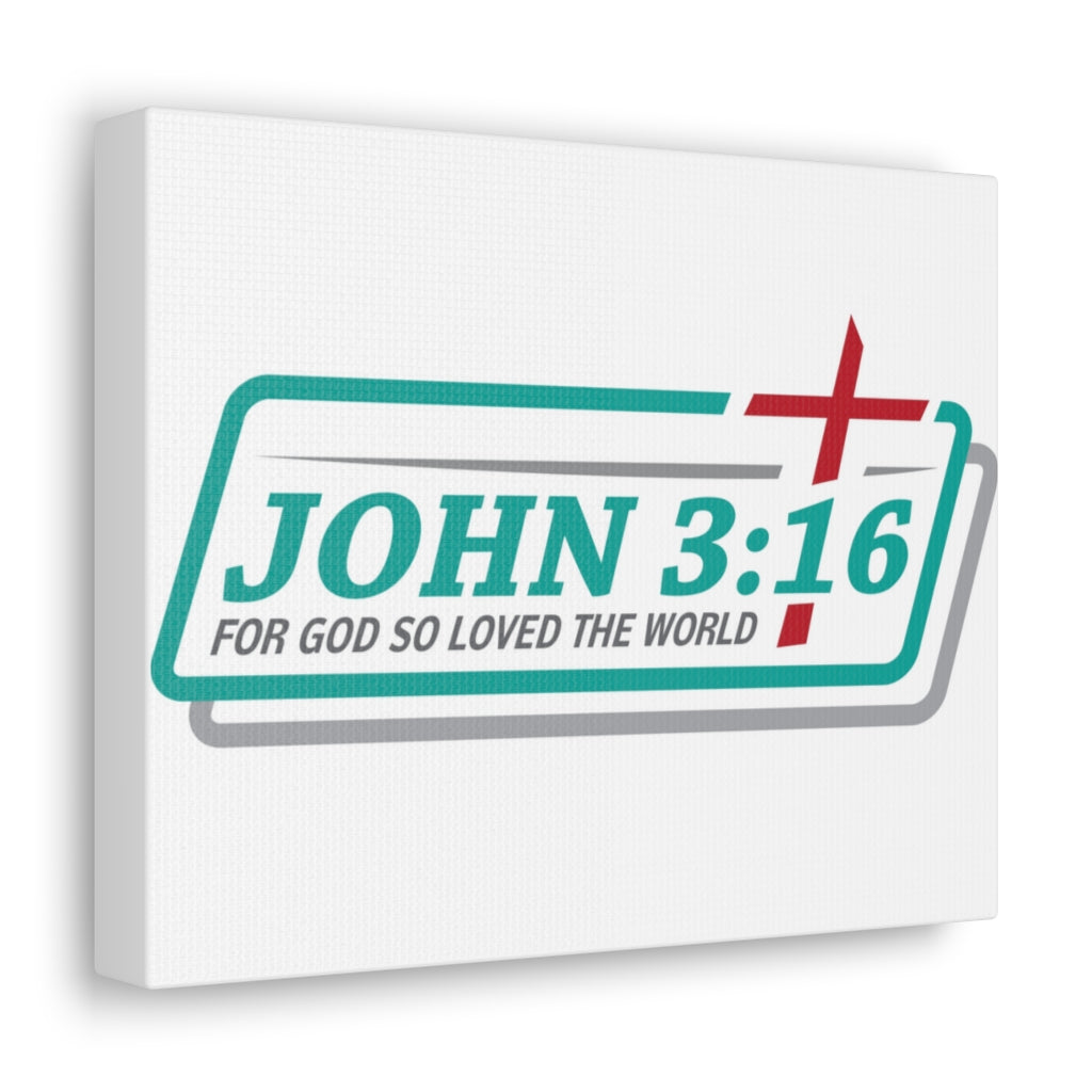 Scripture Walls For God So Loved The World Cross John 3:16 Bible Verse Canvas Christian Wall Art Ready To Hang Unframed-Express Your Love Gifts