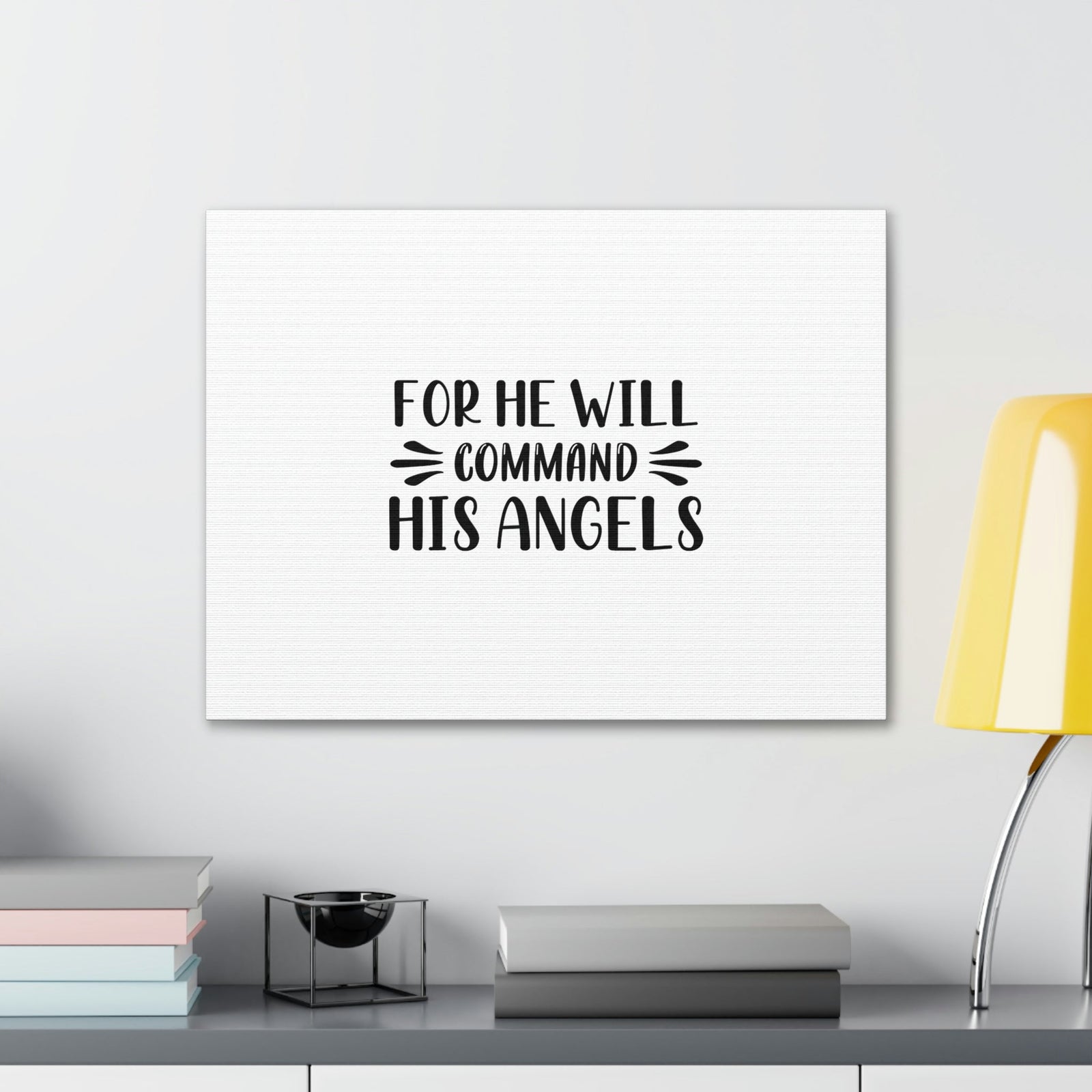 Scripture Walls For He Will Command His Angels Psalm 91:11 Christian Wall Art Bible Verse Print Ready to Hang Unframed-Express Your Love Gifts