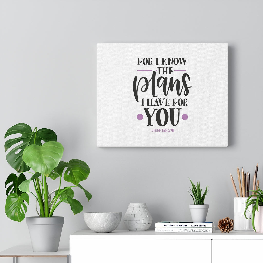 Scripture Walls For I Know Jeremiah 29:11 Bible Verse Canvas Christian Wall Art Ready to Hang Unframed-Express Your Love Gifts