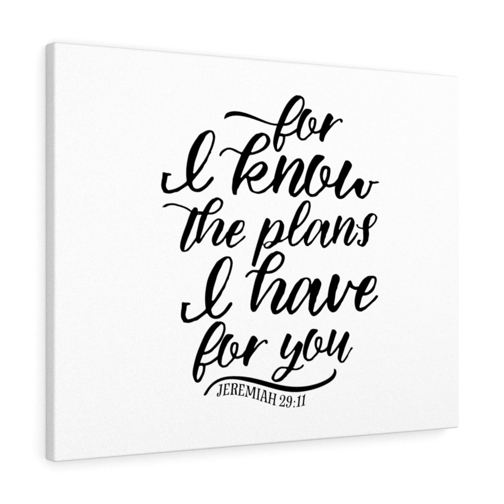 Scripture Walls For I Know The Plans Jeremiah 29:11 Bible Verse Canvas Christian Wall Art Ready to Hang Unframed-Express Your Love Gifts