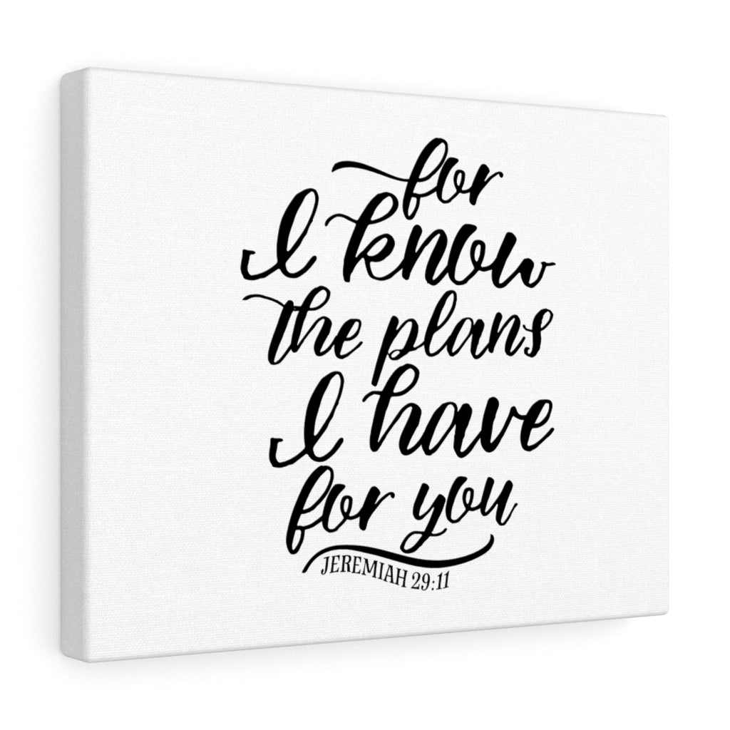 Scripture Walls For I Know The Plans Jeremiah 29:11 Bible Verse Canvas Christian Wall Art Ready to Hang Unframed-Express Your Love Gifts