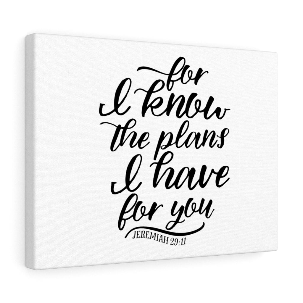 Scripture Walls For I Know The Plans Jeremiah 29:11 Bible Verse Canvas Christian Wall Art Ready to Hang Unframed-Express Your Love Gifts