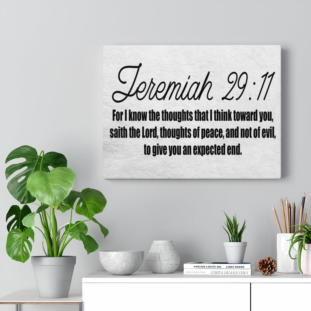 Scripture Walls For I Know the Thoughts Jeremiah 29:11 Bible Verse Canvas Christian Wall Art Ready to Hang Unframed-Express Your Love Gifts