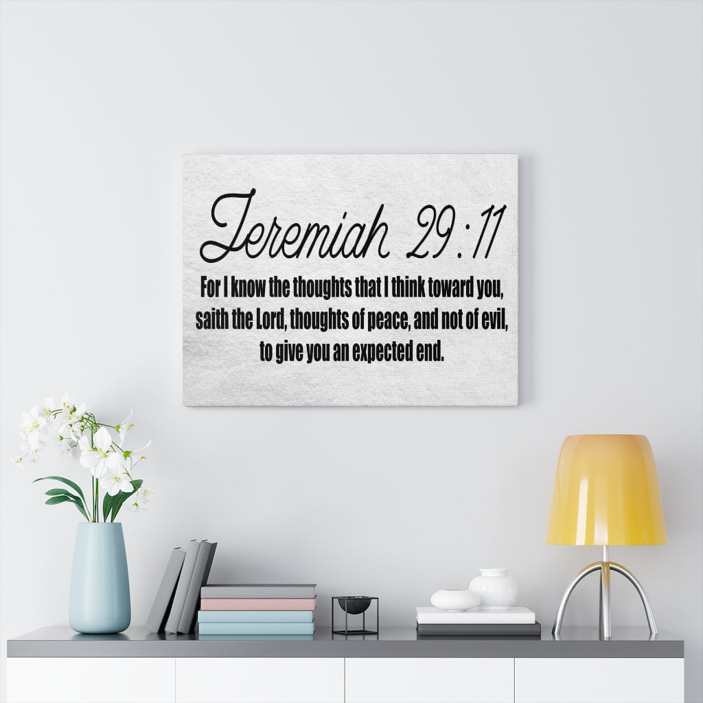 Scripture Walls For I Know the Thoughts Jeremiah 29:11 Bible Verse Canvas Christian Wall Art Ready to Hang Unframed-Express Your Love Gifts
