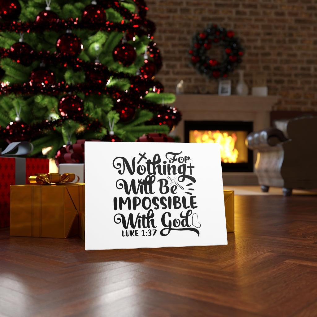 Scripture Walls For Nothing Will Be Impossible Luke 1:37 Bible Verse Canvas Christian Wall Art Ready to Hang Unframed-Express Your Love Gifts