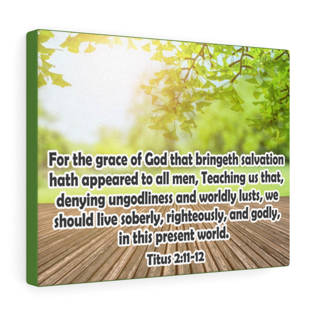 Scripture Walls For The Grace of God Titus 2:11-12 Bible Verse Canvas Christian Wall Art Ready to Hang Unframed-Express Your Love Gifts