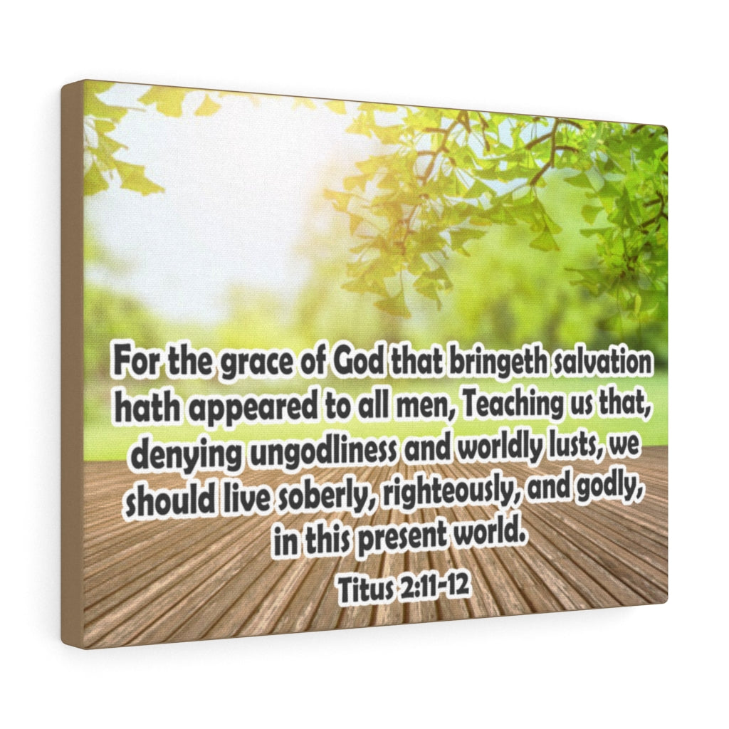 Scripture Walls For The Grace of God Titus 2:11-12 Bible Verse Canvas Christian Wall Art Ready to Hang Unframed-Express Your Love Gifts
