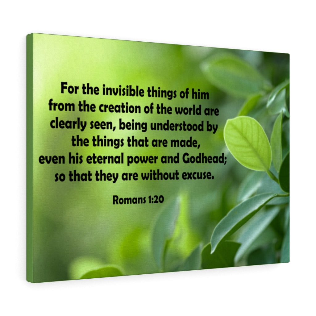 Scripture Walls For The Invisible Things Romans 1:20 Green Bible Verse Canvas Christian Wall Art Ready to Hang Unframed-Express Your Love Gifts