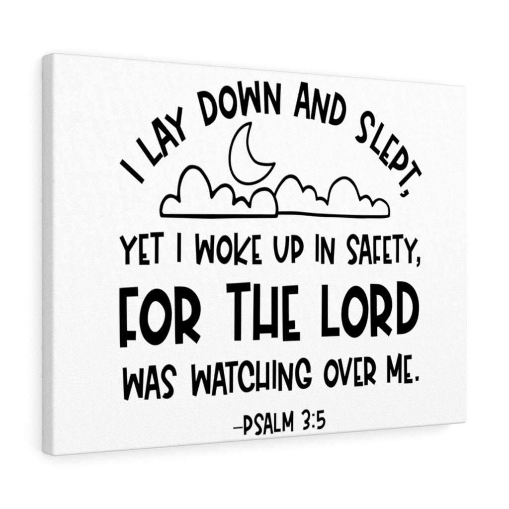 Scripture Walls For The Lord Psalm 3:5 Bible Verse Canvas Christian Wall Art Ready to Hang Unframed-Express Your Love Gifts