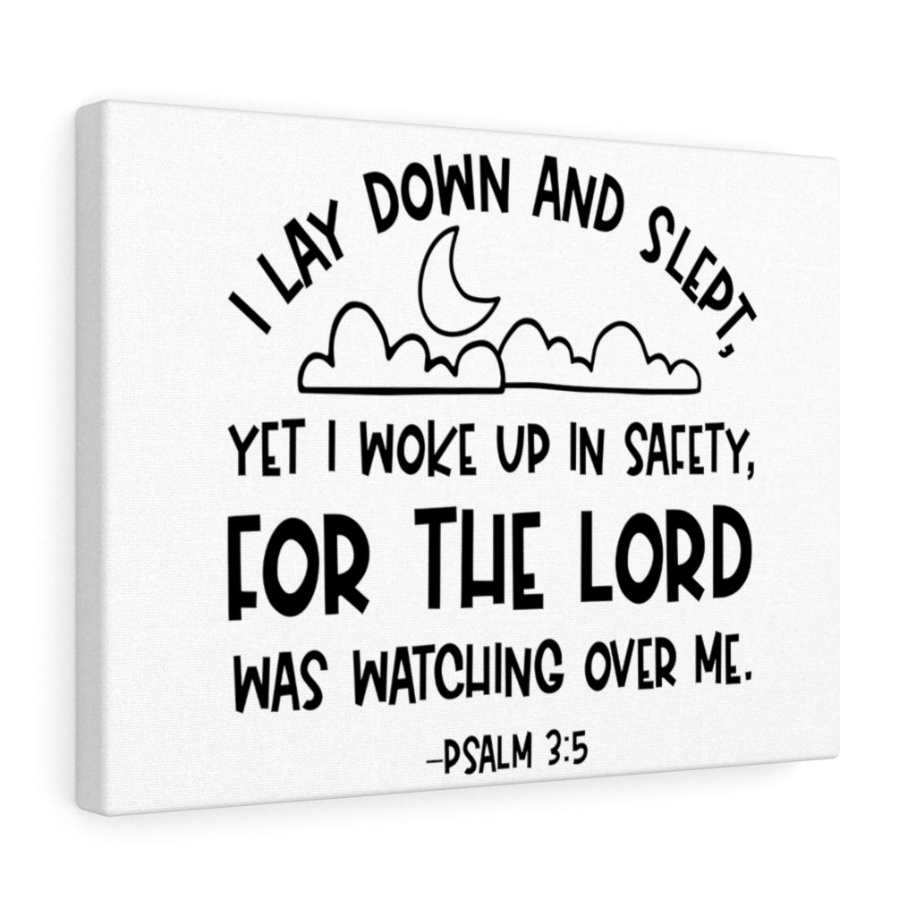 Scripture Walls For The Lord Psalm 3:5 Bible Verse Canvas Christian Wall Art Ready to Hang Unframed-Express Your Love Gifts