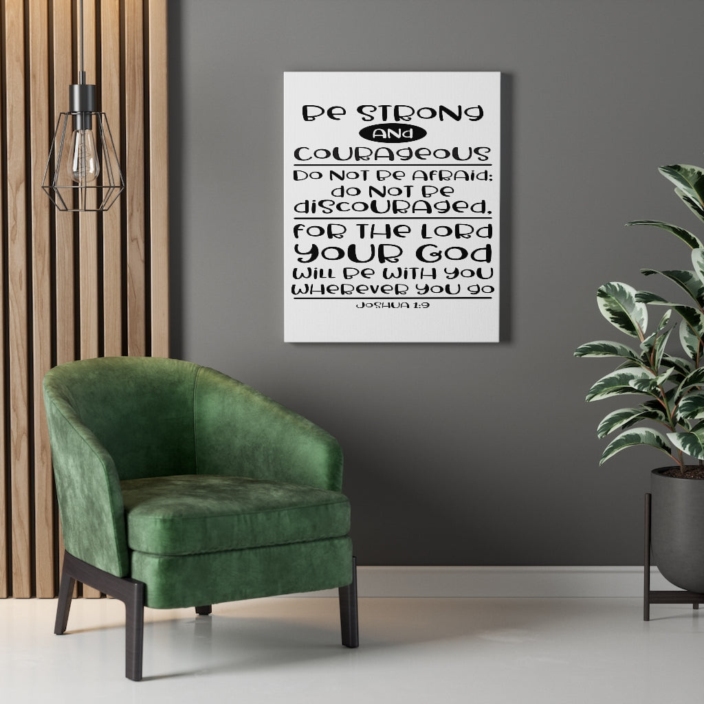 Scripture Walls For The Lord Your God Joshua 1:9 Bible Verse Canvas Christian Wall Art Ready to Hang Unframed-Express Your Love Gifts