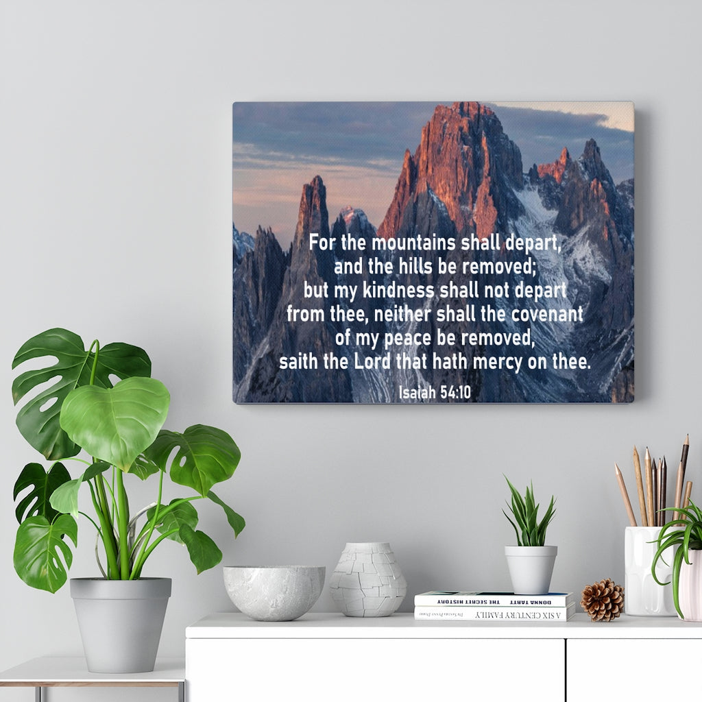 Scripture Walls For The Mountains Shall Depart Isaiah 54:10 Wall Art Christian Home Decor Unframed-Express Your Love Gifts