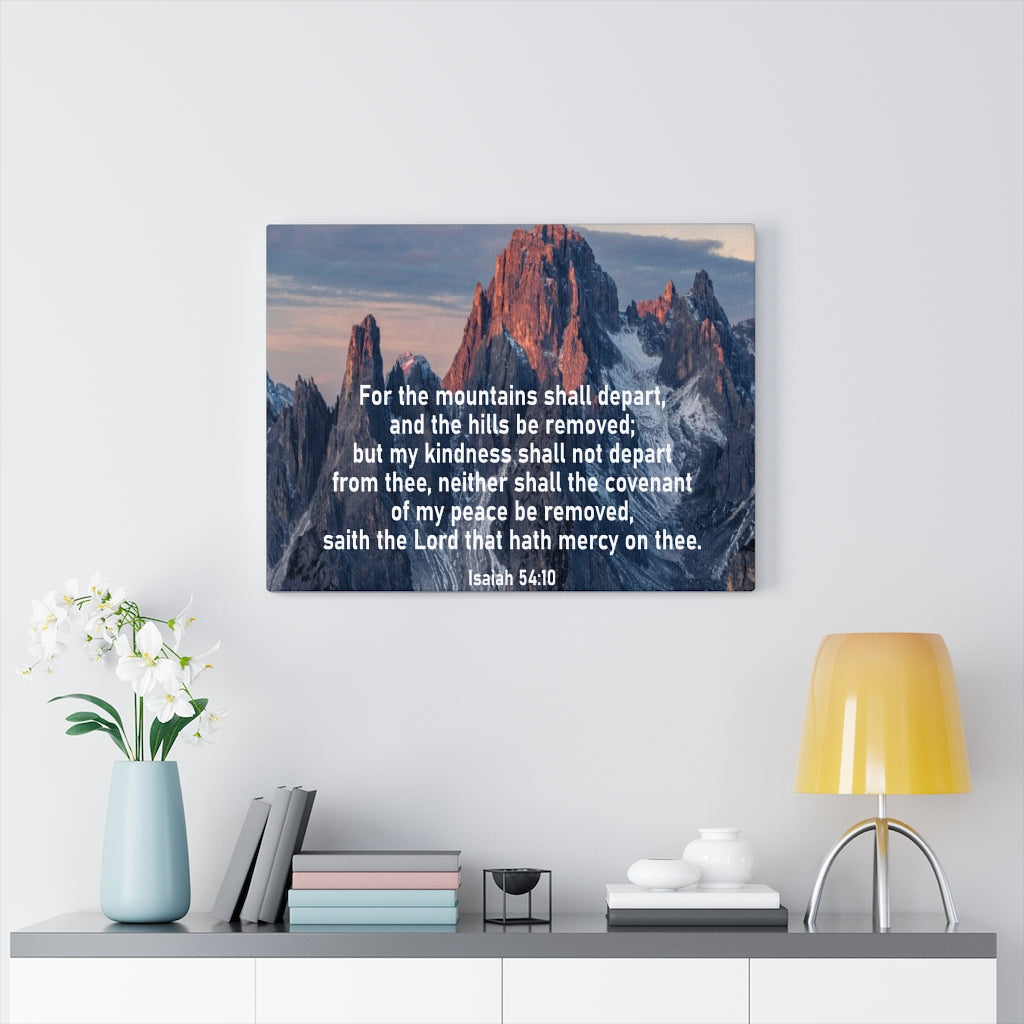 Scripture Walls For The Mountains Shall Depart Isaiah 54:10 Wall Art Christian Home Decor Unframed-Express Your Love Gifts