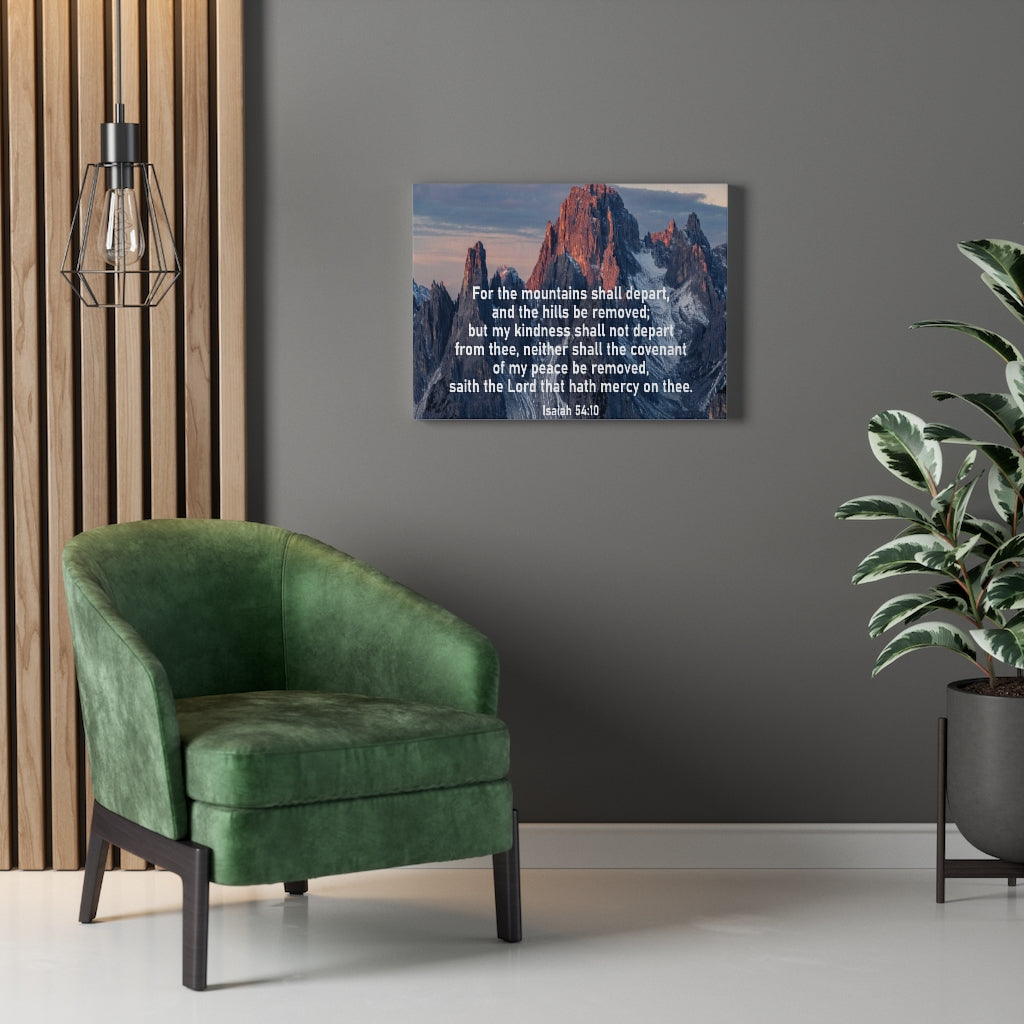 Scripture Walls For The Mountains Shall Depart Isaiah 54:10 Wall Art Christian Home Decor Unframed-Express Your Love Gifts