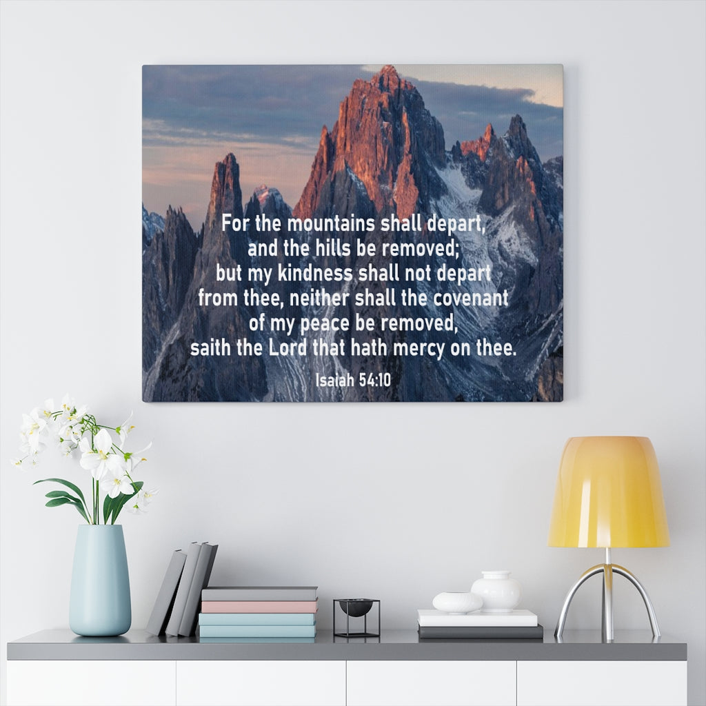 Scripture Walls For The Mountains Shall Depart Isaiah 54:10 Wall Art Christian Home Decor Unframed-Express Your Love Gifts