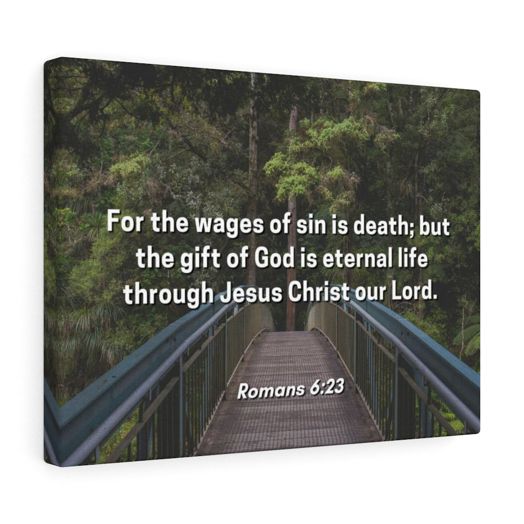 Scripture Walls For The Wages Of Sin Is Death Romans 6:23 Bible Verse Canvas Christian Wall Art Ready to Hang Unframed-Express Your Love Gifts