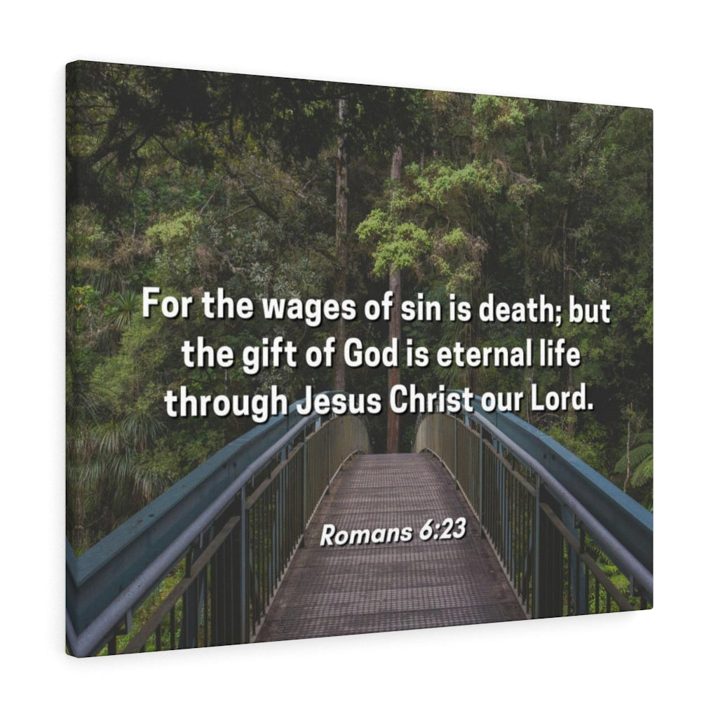Scripture Walls For The Wages Of Sin Is Death Romans 6:23 Bible Verse Canvas Christian Wall Art Ready to Hang Unframed-Express Your Love Gifts
