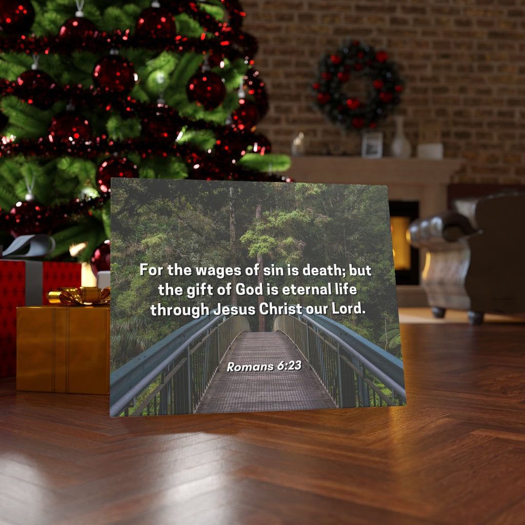 Scripture Walls For The Wages Of Sin Is Death Romans 6:23 Bible Verse Canvas Christian Wall Art Ready to Hang Unframed-Express Your Love Gifts