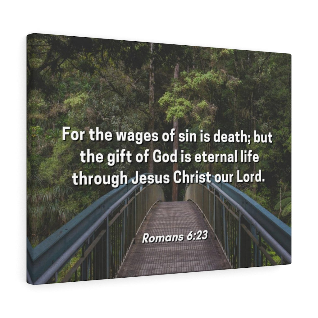 Scripture Walls For The Wages Of Sin Is Death Romans 6:23 Bible Verse Canvas Christian Wall Art Ready to Hang Unframed-Express Your Love Gifts