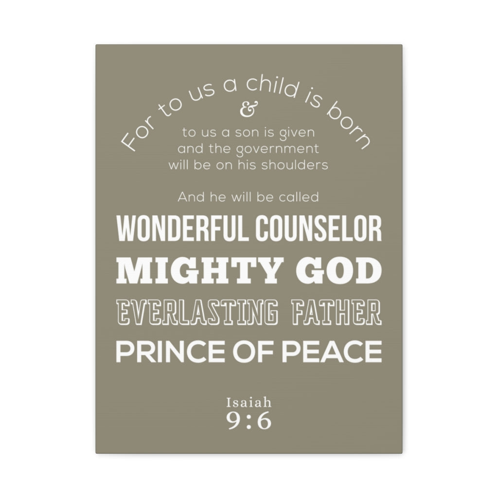 Scripture Walls For To Us A Child Is Born Isaiah 9:6 Christian Wall Art Bible Verse Print Ready To Hang Unframed-Express Your Love Gifts