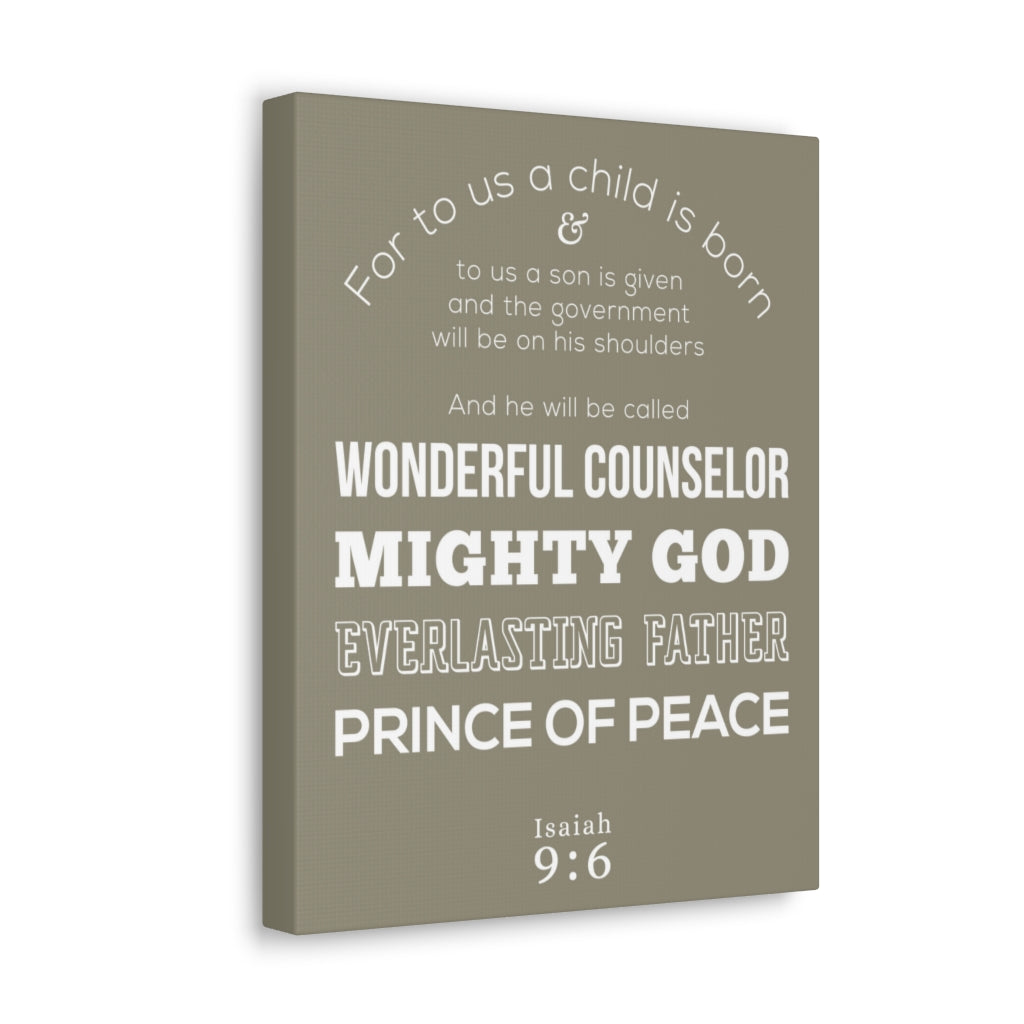 Scripture Walls For To Us A Child Is Born Isaiah 9:6 Christian Wall Art Bible Verse Print Ready To Hang Unframed-Express Your Love Gifts