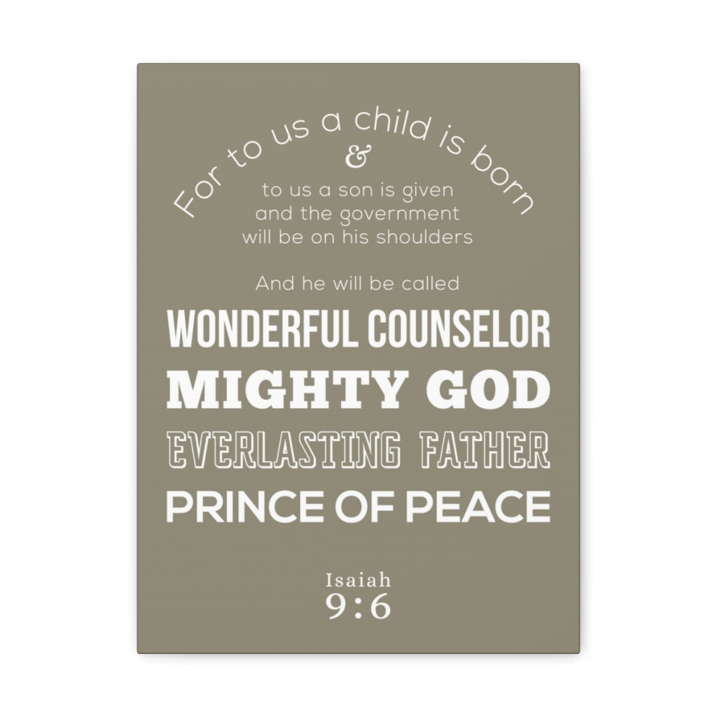 Scripture Walls For To Us A Child Is Born Isaiah 9:6 Christian Wall Art Bible Verse Print Ready To Hang Unframed-Express Your Love Gifts