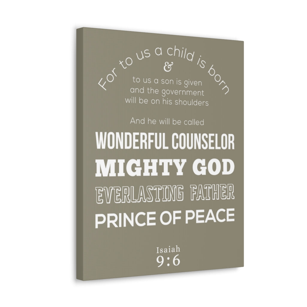 Scripture Walls For To Us A Child Is Born Isaiah 9:6 Christian Wall Art Bible Verse Print Ready To Hang Unframed-Express Your Love Gifts