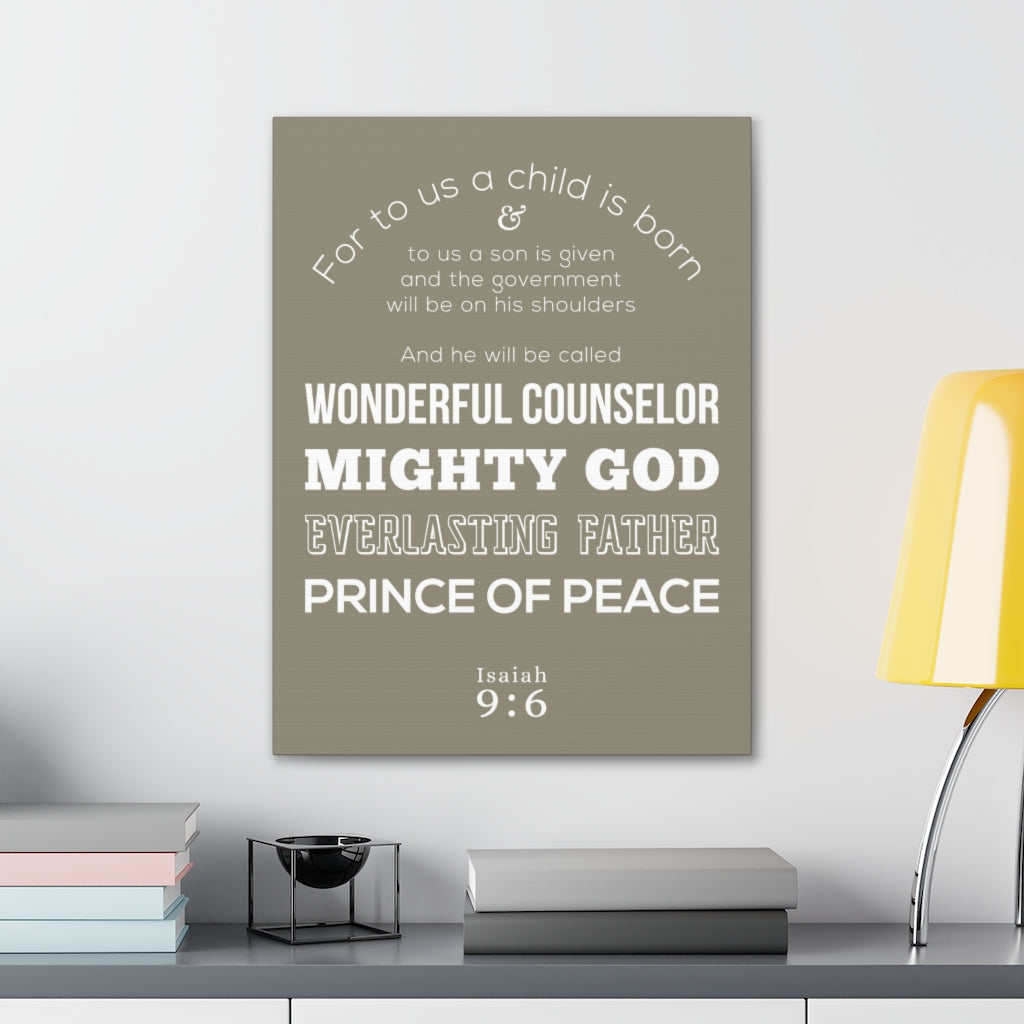 Scripture Walls For To Us A Child Is Born Isaiah 9:6 Christian Wall Art Bible Verse Print Ready To Hang Unframed-Express Your Love Gifts