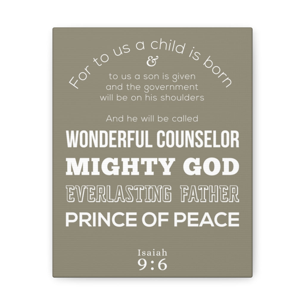 Scripture Walls For To Us A Child Is Born Isaiah 9:6 Christian Wall Art Bible Verse Print Ready To Hang Unframed-Express Your Love Gifts