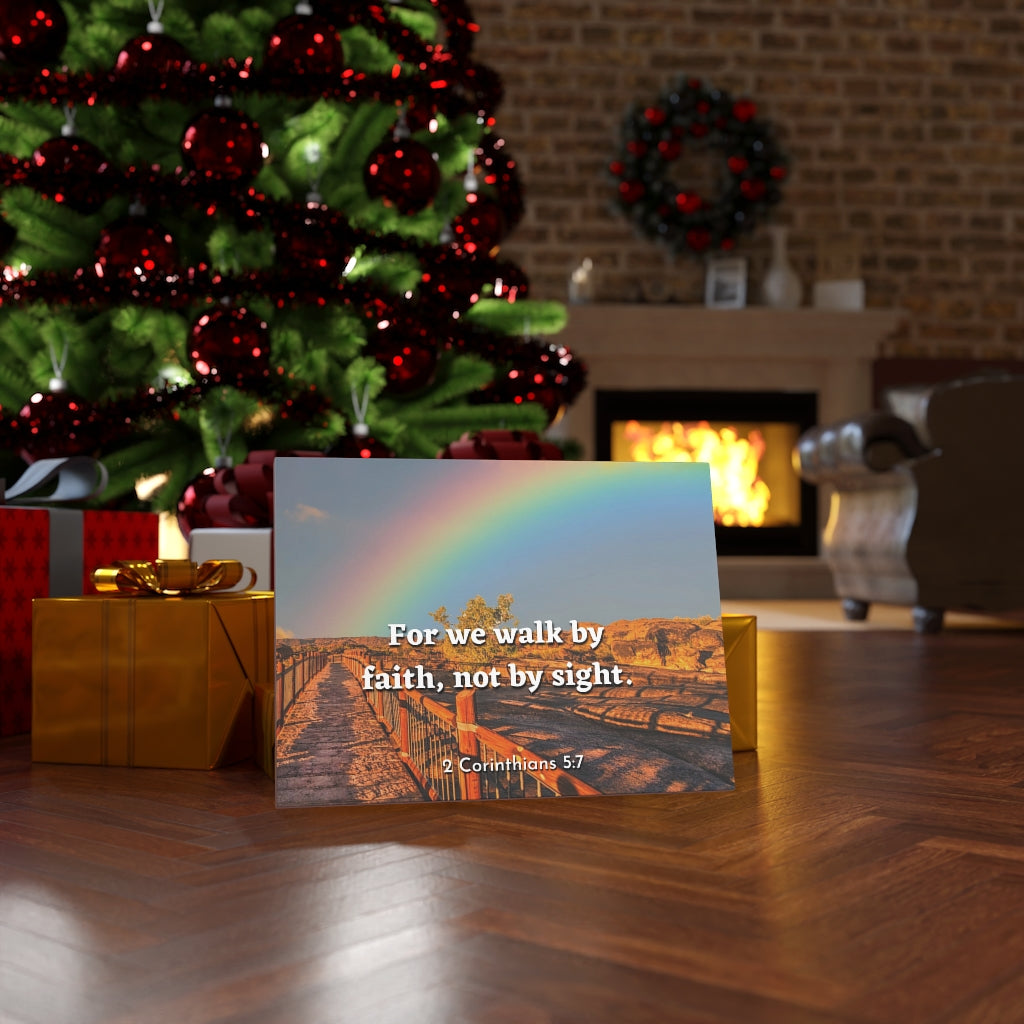 Scripture Walls For We Walk By Faith 2 Corinthians 5:7 Bible Verse Canvas Christian Wall Art Ready to Hang Unframed-Express Your Love Gifts