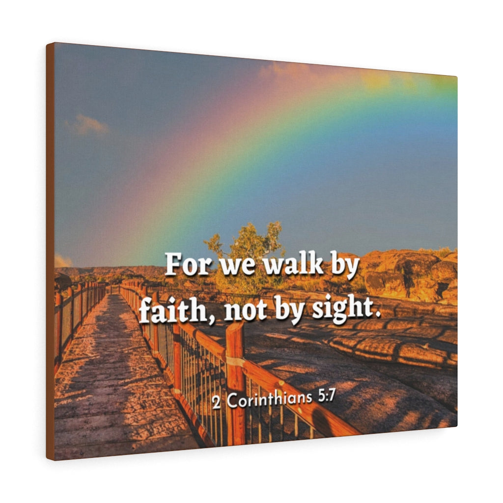 Scripture Walls For We Walk By Faith 2 Corinthians 5:7 Bible Verse Canvas Christian Wall Art Ready to Hang Unframed-Express Your Love Gifts