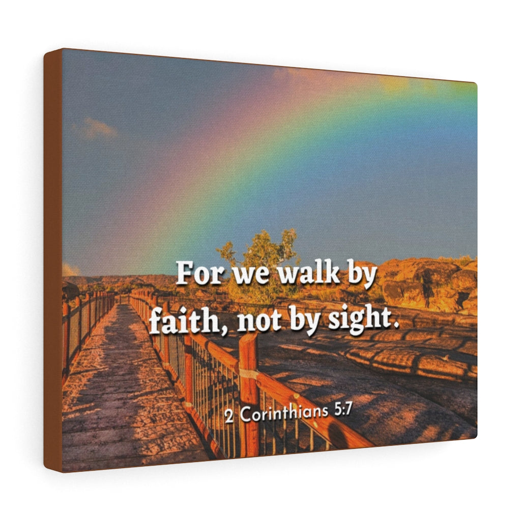 Scripture Walls For We Walk By Faith 2 Corinthians 5:7 Bible Verse Canvas Christian Wall Art Ready to Hang Unframed-Express Your Love Gifts