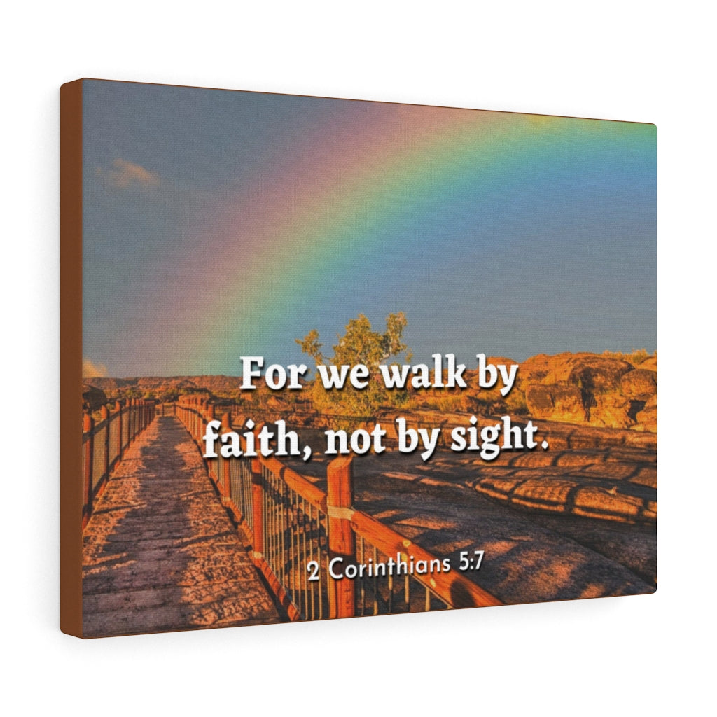 Scripture Walls For We Walk By Faith 2 Corinthians 5:7 Bible Verse Canvas Christian Wall Art Ready to Hang Unframed-Express Your Love Gifts