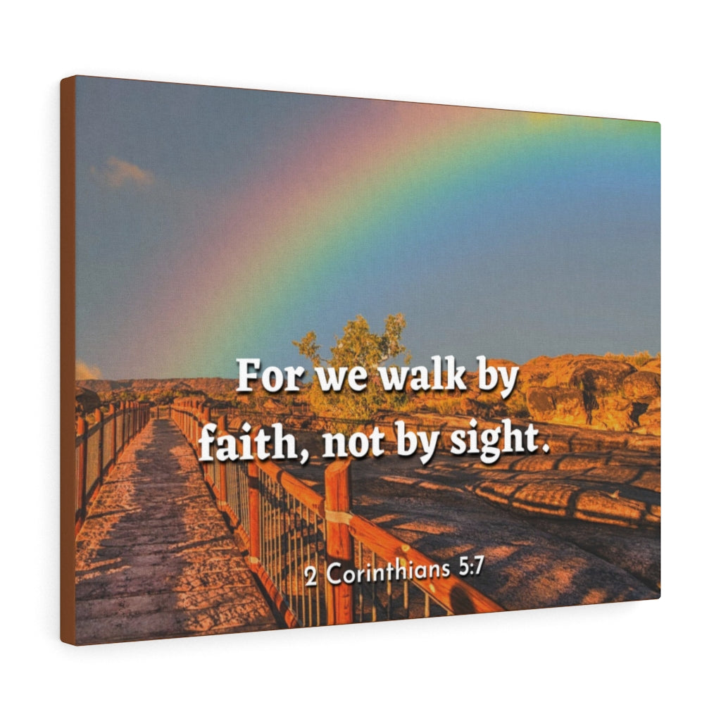 Scripture Walls For We Walk By Faith 2 Corinthians 5:7 Bible Verse Canvas Christian Wall Art Ready to Hang Unframed-Express Your Love Gifts