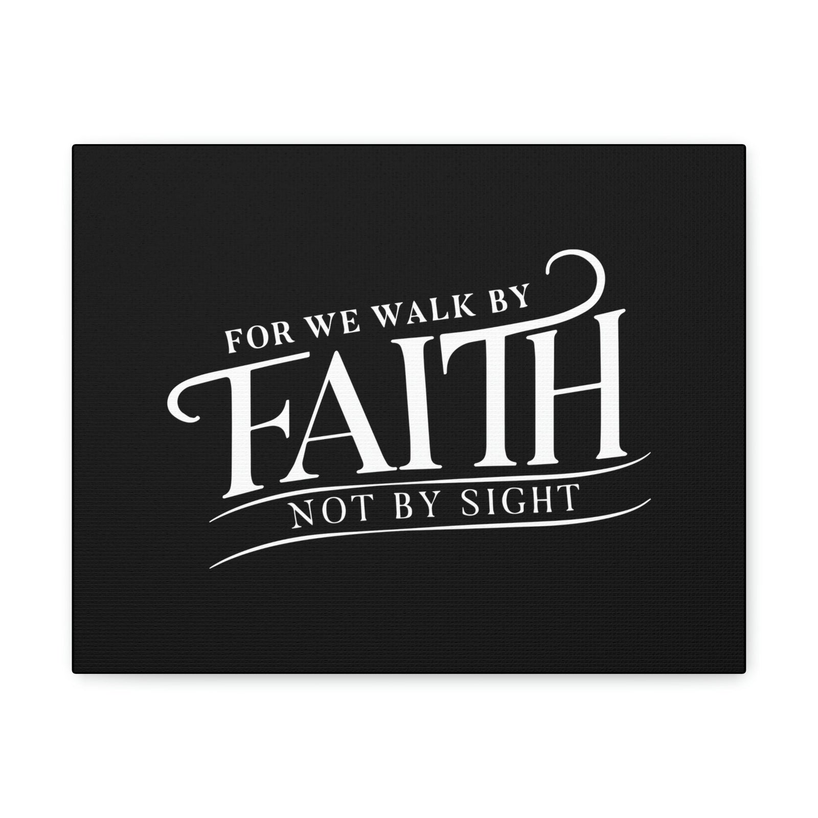 Scripture Walls For We Walk By Faith 2 Corinthians 5:7 Black Christian Wall Art Bible Verse Print Ready to Hang Unframed-Express Your Love Gifts