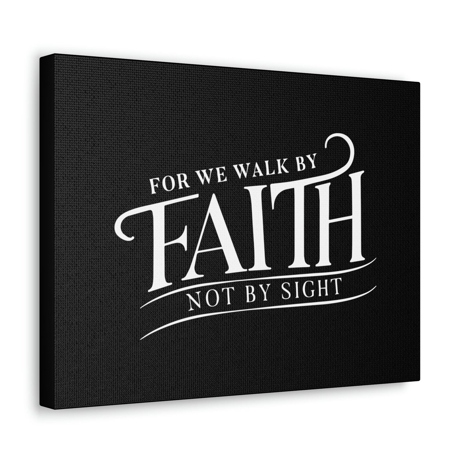 Scripture Walls For We Walk By Faith 2 Corinthians 5:7 Black Christian Wall Art Bible Verse Print Ready to Hang Unframed-Express Your Love Gifts