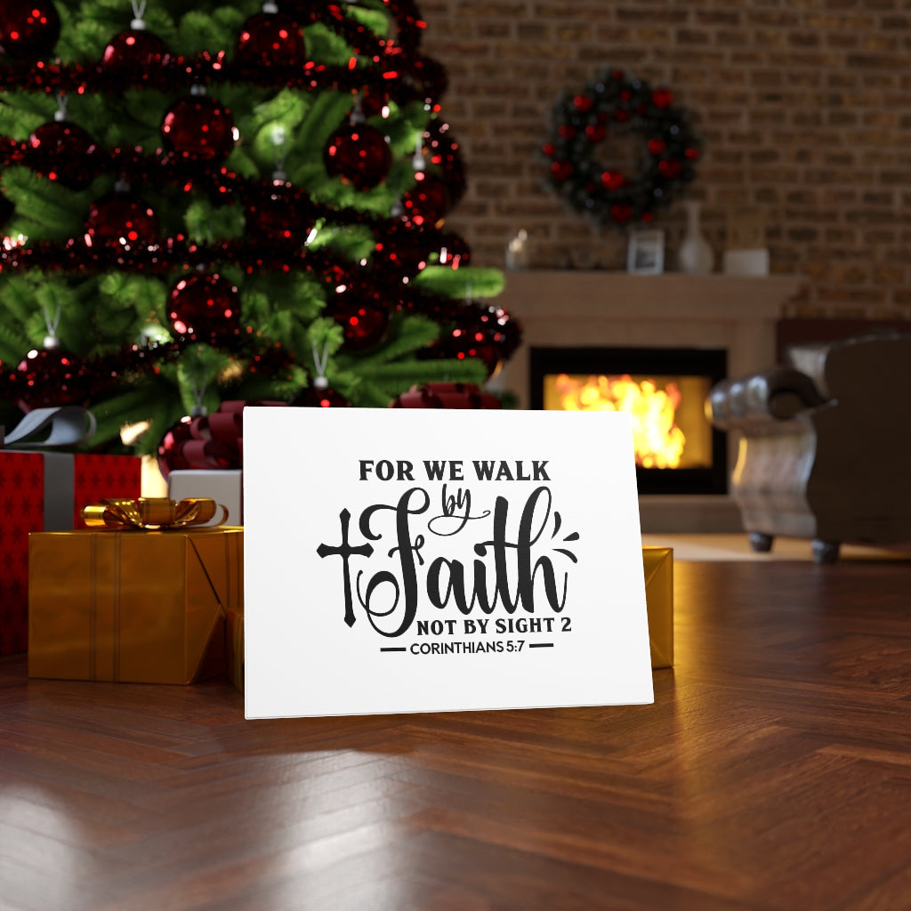 Scripture Walls For We Walk By Faith Corinthians 5:7 Bible Verse Canvas Christian Wall Art Ready to Hang Unframed-Express Your Love Gifts