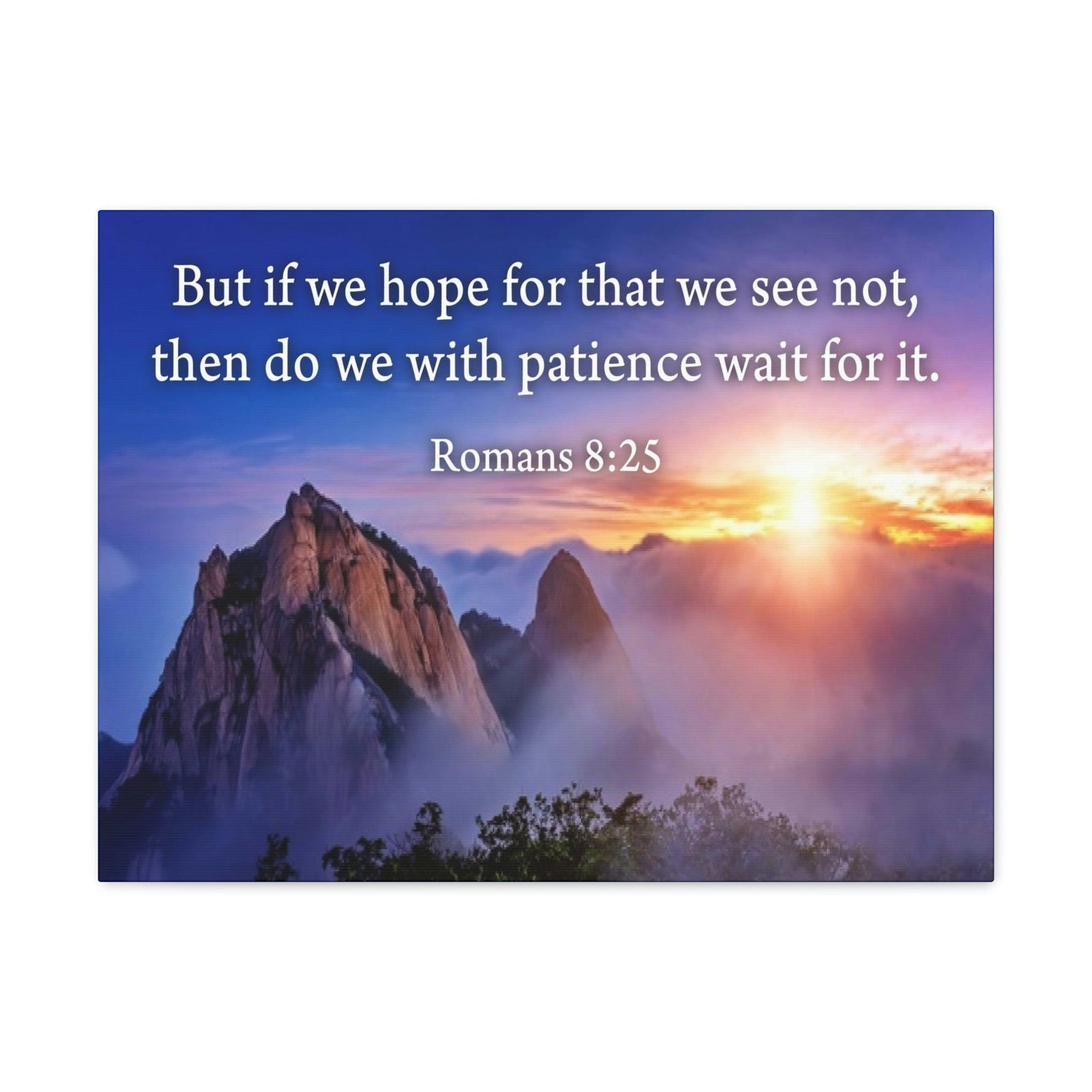 Scripture Walls For What We See Romans 8:25 Bible Verse Canvas Christian Wall Art Ready to Hang Unframed-Express Your Love Gifts