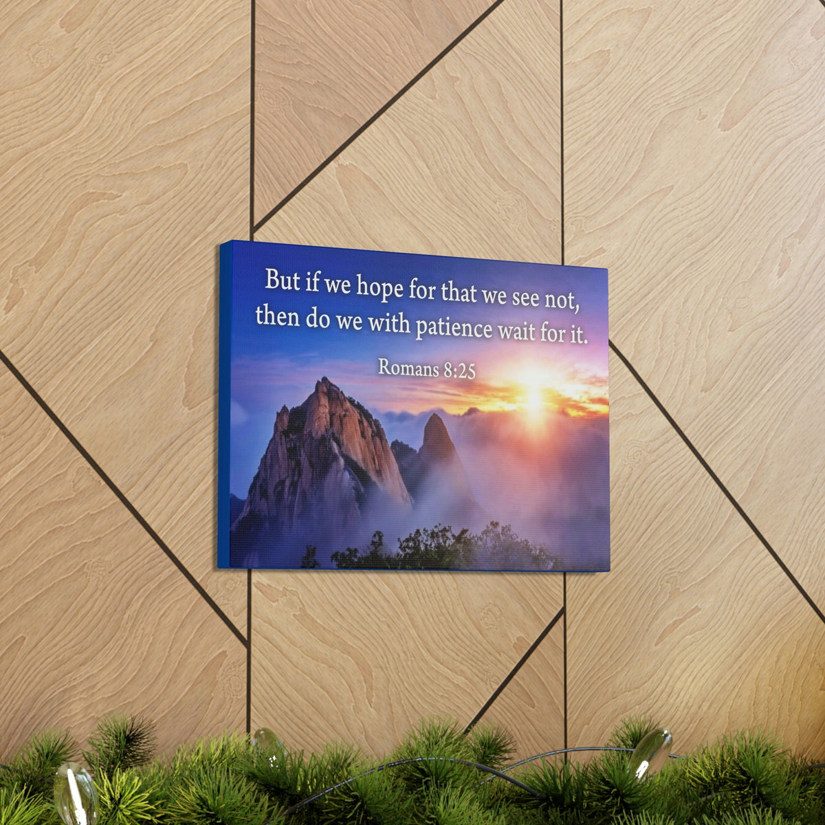 Scripture Walls For What We See Romans 8:25 Bible Verse Canvas Christian Wall Art Ready to Hang Unframed-Express Your Love Gifts